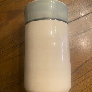 Elegant Ceramic Vase in Cream and Blue